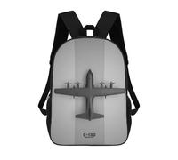 sinyumoney 3D Printed 17inch School Backpack Children's Backpack Lockheed C130 Hercules Book Bags High Capacity Travel School Bags for Kids/Students/Adults
