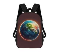 sinyumoney 3D Printed 17inch School Backpack Children's Backpack Lonely Planet Book Bags High Capacity Travel School Bags for Kids/Students/Adults