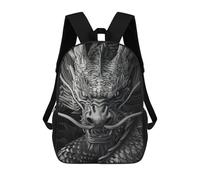 sinyumoney 3D Printed 17inch School Backpack Children's Backpack Obsidian Chinese Dragon Book Bags High Capacity Travel School Bags for Kids/Students/Adults