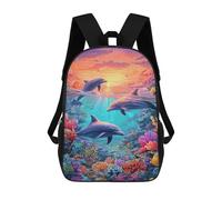 sinyumoney 3D Printed 17inch School Backpack Children's Backpack Ocean Life Coral Reef-1 Book Bags High Capacity Travel School Bags for Kids/Students/Adults