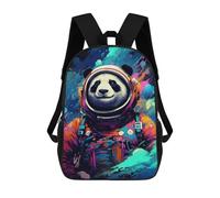 sinyumoney 3D Printed 17inch School Backpack Children's Backpack Panda Astronaut Space Suit-1 Book Bags High Capacity Travel School Bags for Kids/Students/Adults