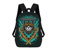 sinyumoney 3D Printed 17inch School Backpack Children's Backpack Panda Mangix Book Bags High Capacity Travel School Bags for Kids/Students/Adults