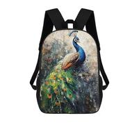 sinyumoney 3D Printed 17inch School Backpack Children's Backpack Peacock Painting Book Bags High Capacity Travel School Bags for Kids/Students/Adults