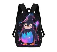 sinyumoney 3D Printed 17inch School Backpack Children's Backpack Penguin Wizard Book Bags High Capacity Travel School Bags for Kids/Students/Adults