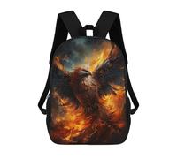 sinyumoney 3D Printed 17inch School Backpack Children's Backpack Phoenix Rising Mythical Bird Artwork -1 Book Bags High Capacity Travel School Bags for Kids/Students/Adults