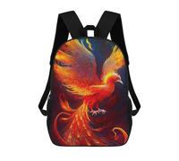 sinyumoney 3D Printed 17inch School Backpack Children's Backpack Phoenix Rising Mythical Firebird Artwork Book Bags High Capacity Travel School Bags for Kids/Students/Adults