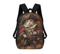sinyumoney 3D Printed 17inch School Backpack Children's Backpack Pirate Cat Treasure Chest-21 Book Bags High Capacity Travel School Bags for Kids/Students/Adults