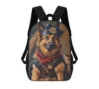 sinyumoney 3D Printed 17inch School Backpack Children's Backpack Pirate Dog Treasure Chest-45 Book Bags High Capacity Travel School Bags for Kids/Students/Adults