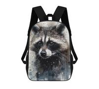 sinyumoney 3D Printed 17inch School Backpack Children's Backpack Raccoon Beauty Wild Charm Book Bags High Capacity Travel School Bags for Kids/Students/Adults