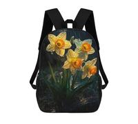 sinyumoney 3D Printed 17inch School Backpack Children's Backpack Rainy Daffodil Flower Book Bags High Capacity Travel School Bags for Kids/Students/Adults