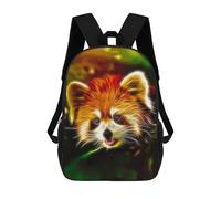 sinyumoney 3D Printed 17inch School Backpack Children's Backpack Red Panda Fractal Book Bags High Capacity Travel School Bags for Kids/Students/Adults