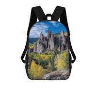 sinyumoney 3D Printed 17inch School Backpack Children's Backpack Rocky Mountain Landscape Book Bags High Capacity Travel School Bags for Kids/Students/Adults