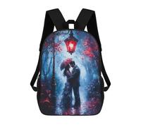 sinyumoney 3D Printed 17inch School Backpack Children's Backpack Romantic Couple Under Streetlight Book Bags High Capacity Travel School Bags for Kids/Students/Adults