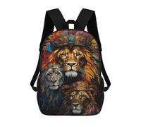 sinyumoney 3D Printed 17inch School Backpack Children's Backpack Royal Lion King Art Print Book Bags High Capacity Travel School Bags for Kids/Students/Adults