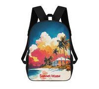 sinyumoney 3D Printed 17inch School Backpack Children's Backpack Sanibel Island Art Book Bags High Capacity Travel School Bags for Kids/Students/Adults