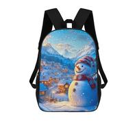 sinyumoney 3D Printed 17inch School Backpack Children's Backpack Snowman Christmas Book Bags High Capacity Travel School Bags for Kids/Students/Adults