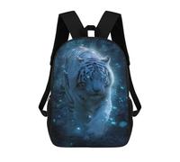 sinyumoney 3D Printed 17inch School Backpack Children's Backpack Snowy Tiger in Winter Night Book Bags High Capacity Travel School Bags for Kids/Students/Adults