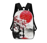 sinyumoney 3D Printed 17inch School Backpack Children's Backpack Soul of Japan Book Bags High Capacity Travel School Bags for Kids/Students/Adults