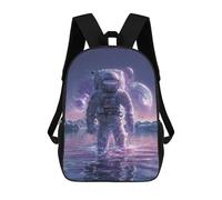 sinyumoney 3D Printed 17inch School Backpack Children's Backpack Space Astronaut in Water Book Bags High Capacity Travel School Bags for Kids/Students/Adults