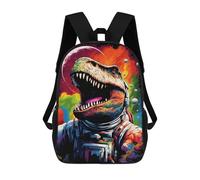 sinyumoney 3D Printed 17inch School Backpack Children's Backpack Space Dinosaur Astronaut Art Print-11 Book Bags High Capacity Travel School Bags for Kids/Students/Adults