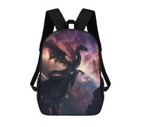 sinyumoney 3D Printed 17inch School Backpack Children's Backpack Space Dragon On The Edge Book Bags High Capacity Travel School Bags for Kids/Students/Adults