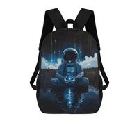 sinyumoney 3D Printed 17inch School Backpack Children's Backpack Space Explorer's Serenity Book Bags High Capacity Travel School Bags for Kids/Students/Adults