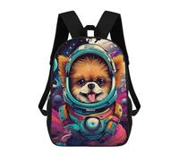 sinyumoney 3D Printed 17inch School Backpack Children's Backpack Space Pup Adventure-48 Book Bags High Capacity Travel School Bags for Kids/Students/Adults