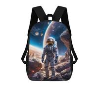 sinyumoney 3D Printed 17inch School Backpack Children's Backpack Space Walker Book Bags High Capacity Travel School Bags for Kids/Students/Adults