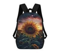 sinyumoney 3D Printed 17inch School Backpack Children's Backpack Sunflower Field Night Sky Book Bags High Capacity Travel School Bags for Kids/Students/Adults