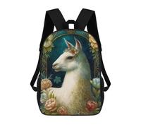 sinyumoney 3D Printed 17inch School Backpack Children's Backpack The Llama Book Bags High Capacity Travel School Bags for Kids/Students/Adults