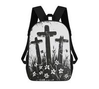 sinyumoney 3D Printed 17inch School Backpack Children's Backpack Three Crosses Book Bags High Capacity Travel School Bags for Kids/Students/Adults