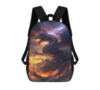 sinyumoney 3D Printed 17inch School Backpack Children's Backpack Thundering Dragon Storm Book Bags High Capacity Travel School Bags for Kids/Students/Adults