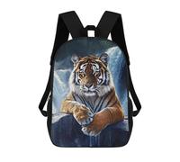 sinyumoney 3D Printed 17inch School Backpack Children's Backpack Tiger Waterfall Majesty-1 Book Bags High Capacity Travel School Bags for Kids/Students/Adults