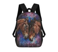 sinyumoney 3D Printed 17inch School Backpack Children's Backpack Two Horses In Love Book Bags High Capacity Travel School Bags for Kids/Students/Adults