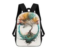 sinyumoney 3D Printed 17inch School Backpack Children's Backpack Watercolors Tree Book Bags High Capacity Travel School Bags for Kids/Students/Adults