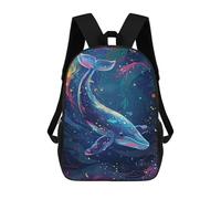 sinyumoney 3D Printed 17inch School Backpack Children's Backpack Whale Dreams in Colorful Ocean Book Bags High Capacity Travel School Bags for Kids/Students/Adults