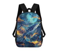 sinyumoney 3D Printed 17inch School Backpack Children's Backpack Whale Dreams in Space Book Bags High Capacity Travel School Bags for Kids/Students/Adults