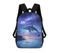 sinyumoney 3D Printed 17inch School Backpack Children's Backpack Whale in Starry Sky-2 Book Bags High Capacity Travel School Bags for Kids/Students/Adults