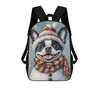 sinyumoney 3D Printed 17inch School Backpack Children's Backpack Winter Wonderland Dog Art Print Book Bags High Capacity Travel School Bags for Kids/Students/Adults