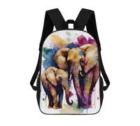 sinyumoney 3D Printed 17inch School Bag A Pair of Loving Elephants Kid's Backpack Bookbag Cute Rucksacks Fashion Casual Schoolbag for Kids for Girl Boy