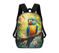 sinyumoney 3D Printed 17inch School Bag Amazon Rainforest Parrot Kid's Backpack Bookbag Cute Rucksacks Fashion Casual Schoolbag for Kids for Girl Boy