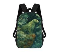 sinyumoney 3D Printed 17inch School Bag Amazonian Jaguar in Lush Jungle Kid's Backpack Bookbag Cute Rucksacks Fashion Casual Schoolbag for Kids for Girl Boy