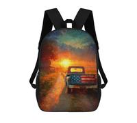 sinyumoney 3D Printed 17inch School Bag American Sunset Journey Kid's Backpack Bookbag Cute Rucksacks Fashion Casual Schoolbag for Kids for Girl Boy