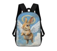 sinyumoney 3D Printed 17inch School Bag Angel Bunny with Wings Kid's Backpack Bookbag Cute Rucksacks Fashion Casual Schoolbag for Kids for Girl Boy