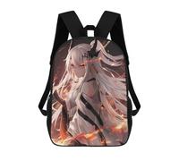 sinyumoney 3D Printed 17inch School Bag Anime Girl with White Hair And Red Eyes Kid's Backpack Bookbag Cute Rucksacks Fashion Casual Schoolbag for Kids for Girl Boy