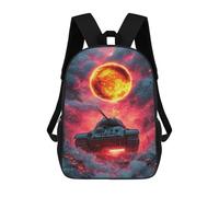 sinyumoney 3D Printed 17inch School Bag Apocalyptic Tank Battle Scene Kid's Backpack Bookbag Cute Rucksacks Fashion Casual Schoolbag for Kids for Girl Boy