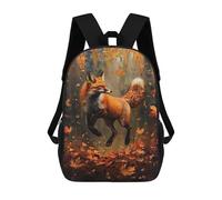 sinyumoney 3D Printed 17inch School Bag Autumn Fox in Forest Kid's Backpack Bookbag Cute Rucksacks Fashion Casual Schoolbag for Kids for Girl Boy