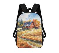 sinyumoney 3D Printed 17inch School Bag Autumn Homestead Charm Kid's Backpack Bookbag Cute Rucksacks Fashion Casual Schoolbag for Kids for Girl Boy
