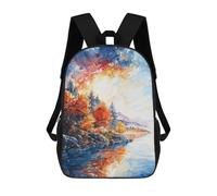 sinyumoney 3D Printed 17inch School Bag Autumn Sunrise Kid's Backpack Bookbag Cute Rucksacks Fashion Casual Schoolbag for Kids for Girl Boy