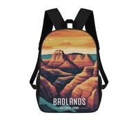 sinyumoney 3D Printed 17inch School Bag Badlands National Park Kid's Backpack Bookbag Cute Rucksacks Fashion Casual Schoolbag for Kids for Girl Boy